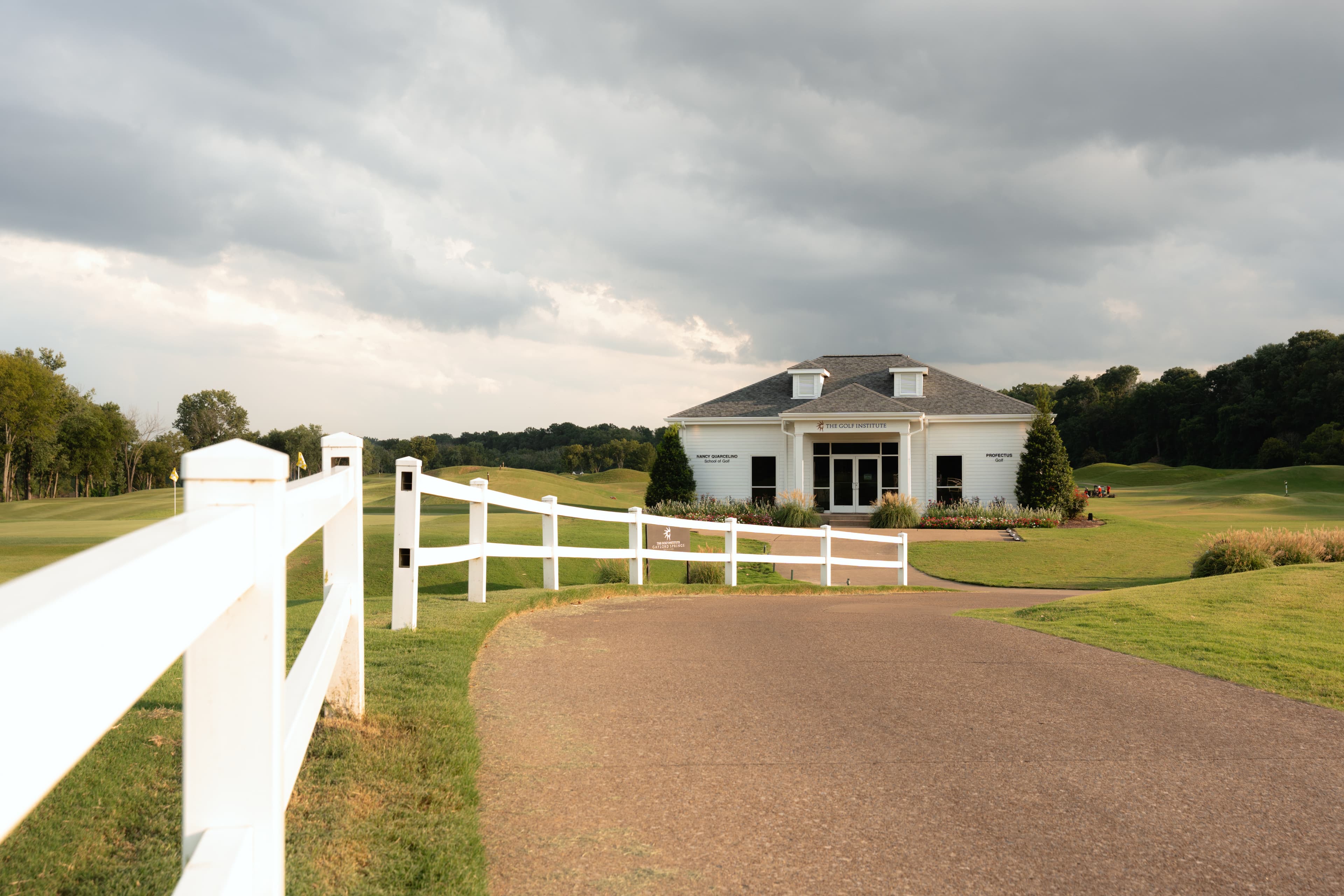 Driveway leading to the Profectus Golf facility at Gaylord Springs